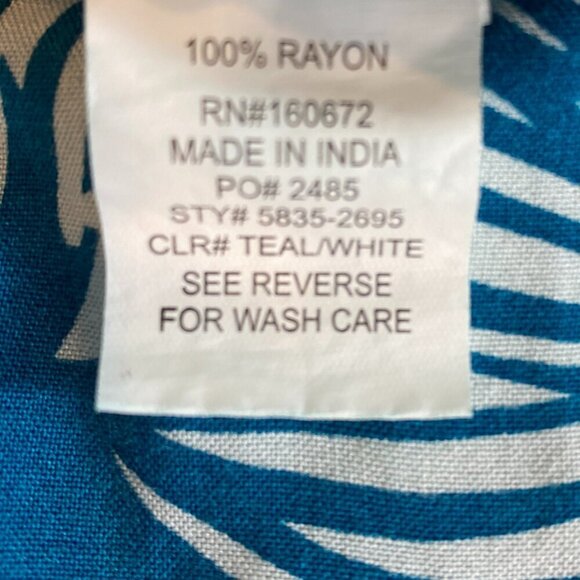 Blue Island Slit Wide Leg Strapless Jumpsuit Sz M Tropical Print #343F - Picture 8 of 9